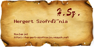 Hergert Szofrónia névjegykártya